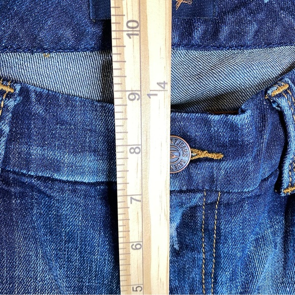 Seven 7 Womens Bootcut Jeans Sz 6 Distressed Stretch Mid Rise Denim Embroidery - Picture 12 of 14